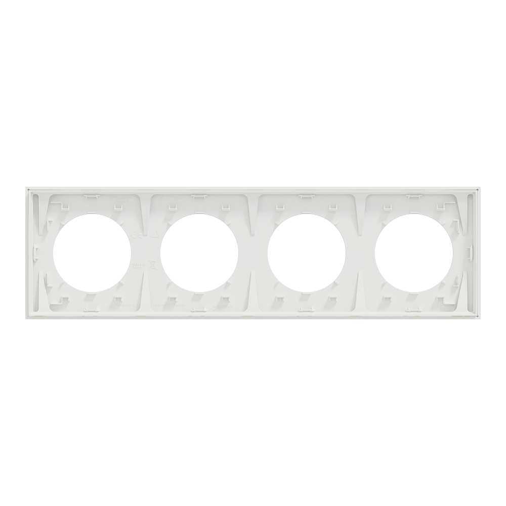 Odace plaque 4 postes blanc